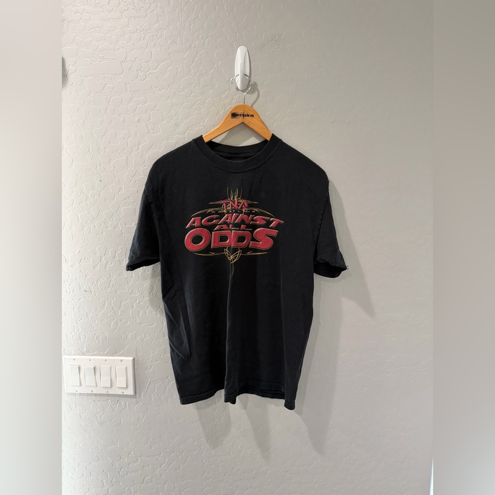 Vintage Y2K TNA Wrestling “Against All Odds”‎ Shirt Large Bin 3